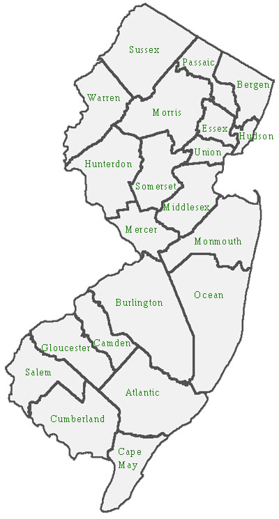 NJ Map. 